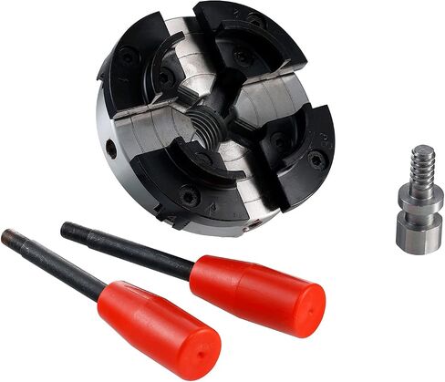 Phukimlong Woodworking CK4 Wood Lathe Gear Chuck Set,Wood Lathe Key Chuck System,with 1"x8 TPI Thread & 3/4"x16 TPI Adapter… in Saudi Arabia