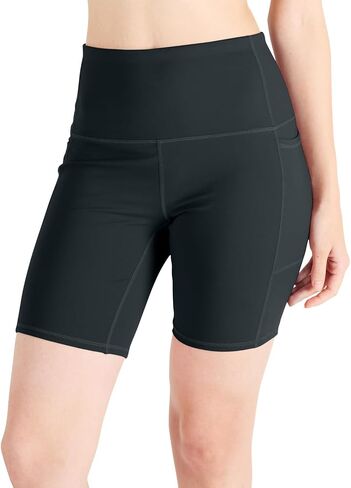 comvibe 7" Biker Shorts for Women with 2 Side Pockets Stretch Spandex Shorts for Exercise Athletic Workout Gym Running Yoga in Saudi Arabia