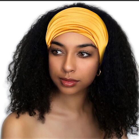 GILI 6 Pack Wide Headbands for Women Non Slip Soft Elastic Hair Bands Yoga Running Sports Workout Gym Head Wraps, Knotted Cotton Cloth African Turbans Bandana (with 6 Pcs Hair Ties) in Saudi Arabia