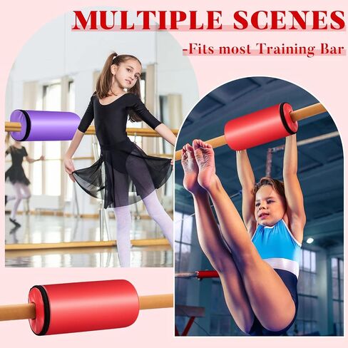 Leitee 2 Pcs Gymnast Bar Pad Protective Gymnastics Bar Pad Gymnastics Equipment Foam Padding Sleeve for Gymnastic Bar Uneven Parallel Horizontal Ballet Bar, Purple and Red in Saudi Arabia