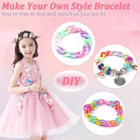 مجموعة صنع الأساور الرائعة من Dear Deer، خرز DIY لصنع المجوهرات لوازم عدة مع الخرز الأوروبي، المعلقات، الفنون والحرف اليدوية للفتيات المراهقات للأطفال من سن 8 إلى 12 مجموعة هدايا يونيكورن 67 قطعة (أرجواني) in Kuwait