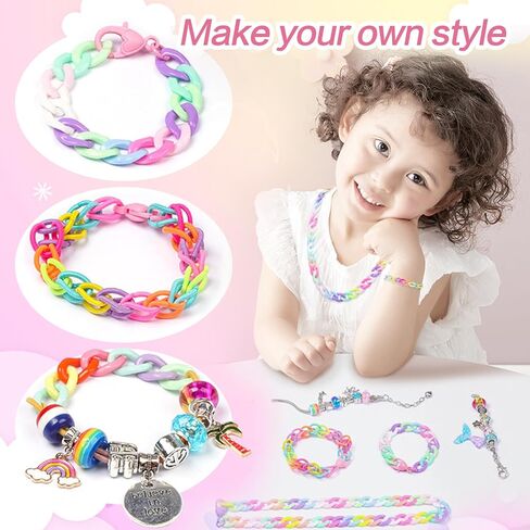 مجموعة صنع الأساور الرائعة من Dear Deer، خرز DIY لصنع المجوهرات لوازم عدة مع الخرز الأوروبي، المعلقات، الفنون والحرف اليدوية للفتيات المراهقات للأطفال من سن 8 إلى 12 مجموعة هدايا يونيكورن 67 قطعة (أرجواني) in Kuwait