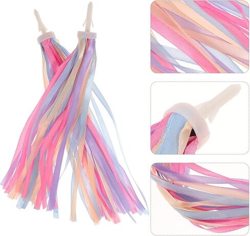 YOXCASTSLG زوج واحد من شرابة الدراجة، 11.4 بوصة مقود الدراجة للفتيات - شرابات سكوتر مقابض تزيين الشرابة للأولاد والبنات in Kuwait