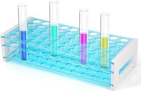 Annhua Plastic Test Tube Rack for 16mm Tubes Lab Tube Stand, Holds 50, Tube Tolder Tray Test Tube Vial Shot Glasses Holder Rack, Rack Only - Detachable (Single) in Kuwait