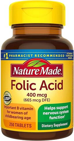 Nature Made Folic Acid 400 mcg Tablets, 250 Tablets in Saudi Arabia