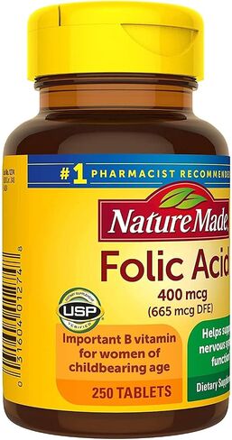 Nature Made Folic Acid 400 mcg Tablets, 250 Tablets in Saudi Arabia