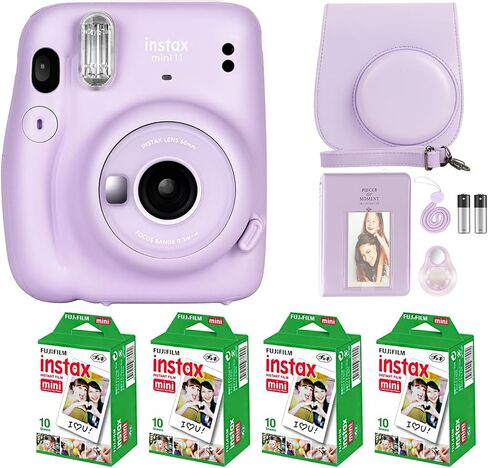 حزمة كاميرا Fujifilm Instax Mini 11 مع فيلم Fujifilm Instant Mini (40 ورقة) مع الملحقات رقم واحد بما في ذلك حقيبة الحمل وألبوم الصور والملصقات in Kuwait