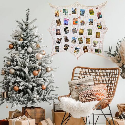 Fishing Net Decor Hanging Photo Display with Clips Nautical Wall Decor Fish Net Decorations for Party Hanging Picture Display Decorative Fish Netting Family Photo Frames for Wall Decoration 79x40 Inch in Saudi Arabia