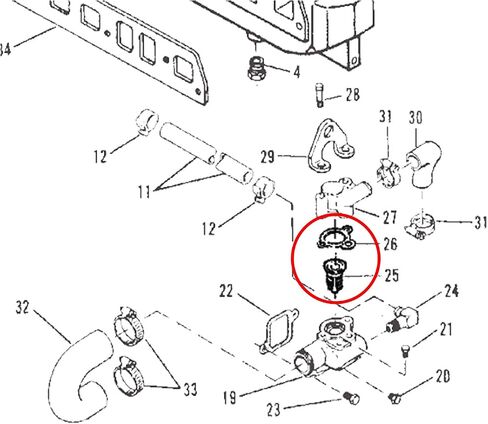 A.A Thermostat & Gasket Replacement for MerCruiser 3.0L 2.5L 4, 6 Cylinder 140, 120 HP - 18-3650, 59078T3 in Saudi Arabia