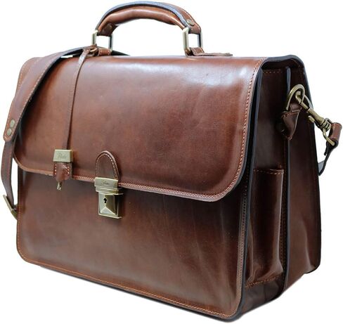 حقيبة أعمال جلدية محببة بالكامل من Floto Duomo in Kuwait