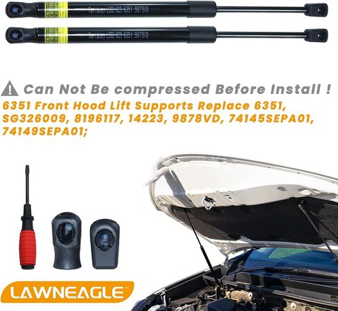 LAWNEAGLE 2 Pack Front Hood Lift Supports Gas Springs Replaces 6351 SG326009 8196117 14223 for 2004 2005 2006 2007 2008 Acura TL Base Sedan 4 Door 2007 2008 Acura TL Type-S Sedan 4 Door in Saudi Arabia
