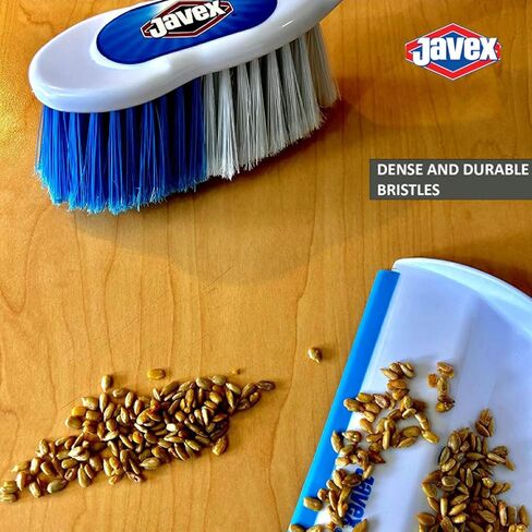 مجموعة فرشاة ومجارف JAVEX - درجة احترافية مع فرشاة مريحة، وشفة مطاطية ناعمة لالتقاط فعال. مكنسة يدوية، فرشاة محمولة مثالية لتنظيف المطبخ والطاولات والجراجات وشعر الحيوانات الأليفة. in Kuwait