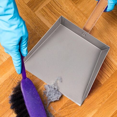 Tofficu Stainless Steel Dustpan with Wood Handle - Metal Dust Pans Heavy Duty - Mini Dustpan - Hand Dust Pan for Household Industrial Dust Pan Handheld Scooper Dust Debris Cleaning Tool in Kuwait