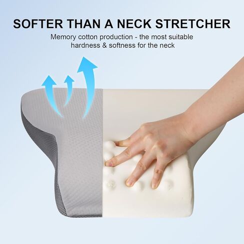 نقالة الرقبة الساخنة من Liipoo مع غطاء وسادة العلاج المغناطيسي، وسائد استرخاء للرقبة والكتف، جهاز جر عنق الرحم لتخفيف صداع المفصل الصدغي الفكي وتوتر العضلات ومحاذاة العمود الفقري in Kuwait