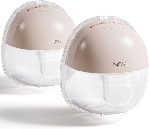 NCVI Breast Pump Hands Free, Wearable Breastfeeding Pump 8111, Portable Double Electric Pump with 4 Modes & 9 Levels, Wireless Milk Pump, Invisible & Ultra Quiet, 21/24mm, 2 Pack in Kuwait