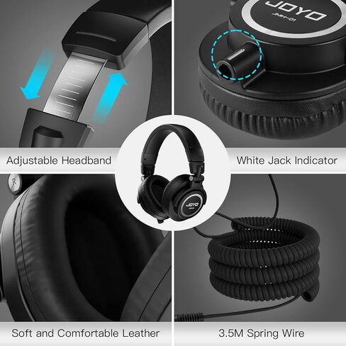 JOYO Studio Headphones Monitor Headphone for Recording Over Ear Noise Canceling for Guitar Cellphone Mixer Amplifier Podcast DJ and Keyboard Piano (JMH-02) in Saudi Arabia