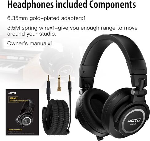 JOYO Studio Headphones Monitor Headphone for Recording Over Ear Noise Canceling for Guitar Cellphone Mixer Amplifier Podcast DJ and Keyboard Piano (JMH-02) in Saudi Arabia