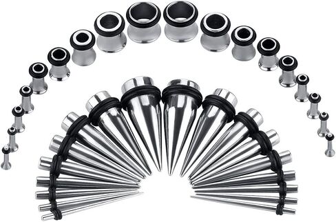 36PC Ear Stretching Kit 14-00G Ear Gauge Stretching Kit Gauges for Ears Stretching Kit Taper and Plugs Kit in Saudi Arabia