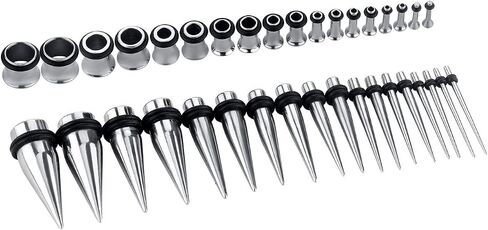 36PC Ear Stretching Kit 14-00G Ear Gauge Stretching Kit Gauges for Ears Stretching Kit Taper and Plugs Kit in Saudi Arabia