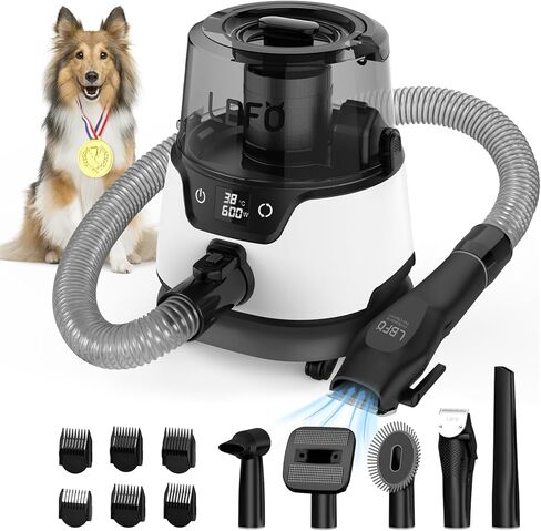 LBFO Dog Grooming Kit, Pet Hair Vacuum and Dog Dryer with 5 Pet Grooming Tools, 600w Dog Grooming Vacuum with 3L Dust Cup Dog Clippers, Low Noise Pet Grooming Kit with Dog Clippers for Grooming in Kuwait