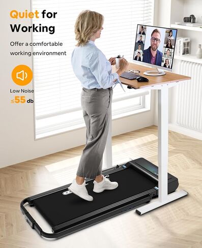 Rellfit Walking Pad Treadmill - 2 in 1 Folding Treadmills for Home Without Assemble - Under Desk Treadmill with LED Display and Remote Control, 0.6-7.6 MPH and 265lbs Capacity for Jogging, Running in Saudi Arabia