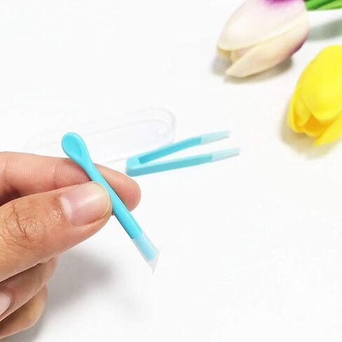 أداة وضع العدسات اللاصقة الزرقاء من DPWOUM، أداة إزالة العدسات اللاصقة، مُدخل/مزيل + ملقط مع طرف ناعم، لحالات العدسات اللاصقة الصحية والمنزلية in Kuwait