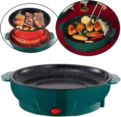 شوايات كهربائية، شوايات كهربائية متعددة الاستخدامات 110 فولت مقلاة كهربائية كبيرة السعة 3 في 1 وعاء خبز كهربائي لـ 2-4 أشخاص مقالي كهربائية in Kuwait