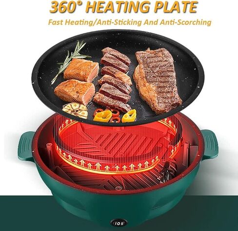 شوايات كهربائية، شوايات كهربائية متعددة الاستخدامات 110 فولت مقلاة كهربائية كبيرة السعة 3 في 1 وعاء خبز كهربائي لـ 2-4 أشخاص مقالي كهربائية in Kuwait