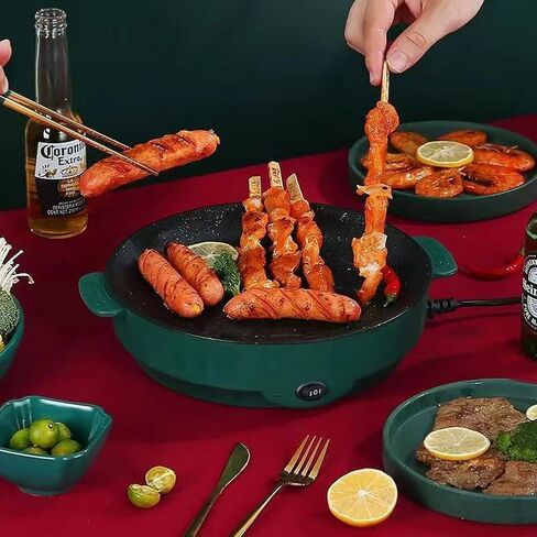 شوايات كهربائية، شوايات كهربائية متعددة الاستخدامات 110 فولت مقلاة كهربائية كبيرة السعة 3 في 1 وعاء خبز كهربائي لـ 2-4 أشخاص مقالي كهربائية in Kuwait