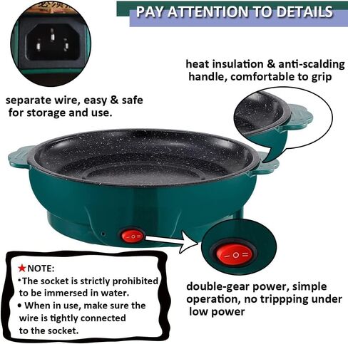 شوايات كهربائية، شوايات كهربائية متعددة الاستخدامات 110 فولت مقلاة كهربائية كبيرة السعة 3 في 1 وعاء خبز كهربائي لـ 2-4 أشخاص مقالي كهربائية in Kuwait