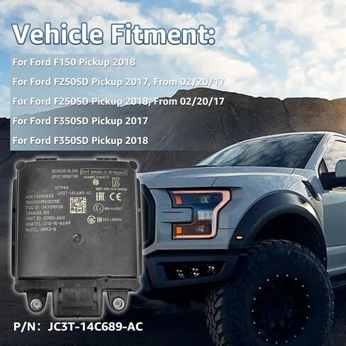 وحدة مستشعر مراقبة النقطة العمياء JC3T-14C689-AC متوافقة مع F-ord F150 2018، 2019، 2020، JC3T14C689AC، مستشعر اكتشاف النقطة العمياء in Kuwait