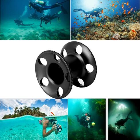 Keen so Aluminum Alloy Diving Spool Reel Guideline Underwater Finger Spool Reel for Freediving Snorkeling (Black) in Saudi Arabia