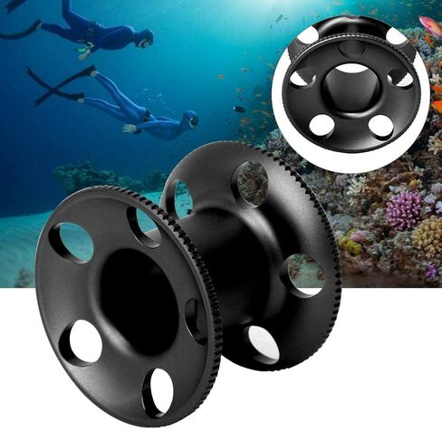 Keen so Aluminum Alloy Diving Spool Reel Guideline Underwater Finger Spool Reel for Freediving Snorkeling (Black) in Saudi Arabia