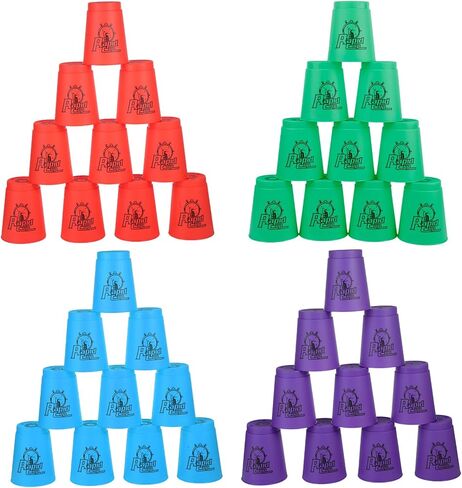 yeesport Sport Stacking Cups, 24pcs Sports Stacking Cups Speed Training Game for Challenge Competition Travel Party Gift for Kids and Adults (Blue+Green) in Saudi Arabia