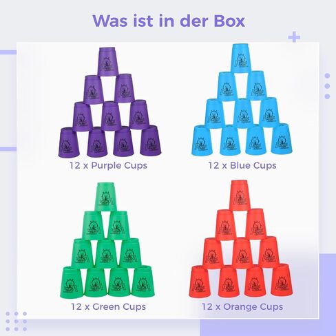 yeesport Sport Stacking Cups, 24pcs Sports Stacking Cups Speed Training Game for Challenge Competition Travel Party Gift for Kids and Adults (Blue+Green) in Saudi Arabia