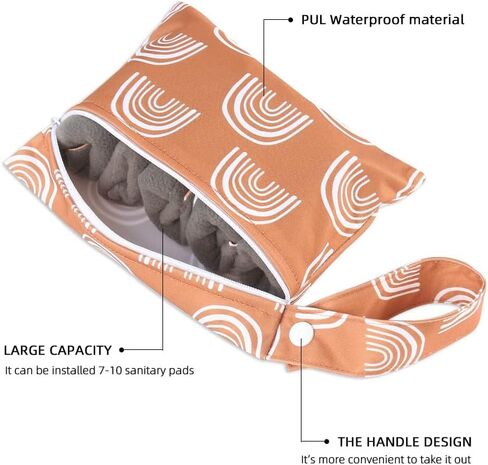 KKTAPOS Wet Dry Bags for Baby Cloth Diapers - Waterproof Reusable Washable Travel Bags, Gym Bag, Pool, Daycare Soiled Baby Items Yoga Gym Bag for Swimsuits & Wet Clothes 3 pcs/set Mini Size (Sun) in Kuwait