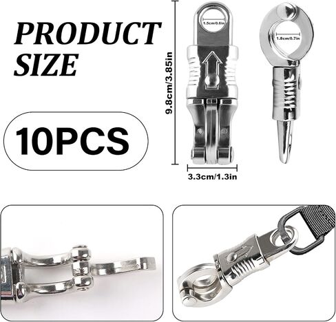 Geilihome Panic Snap, Quick Release Snap Heavy Duty Nickel Plated Snap with Fixed Eye for Saddles, Get Back Whips, Paracord, Horse (3pcs) in Saudi Arabia