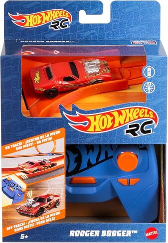 Hot Wheels RC Car, Remote-Control Rodger Dodger in 1:64 Scale, Race On and Off Track, Includes Track Adapter​​ in Saudi Arabia