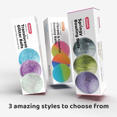 Entervending Bouncy Balls - 5 Pcs Bowling Rubber Balls for Kids - Large 45mm - Super Ball Vending Machine Toys in Saudi Arabia