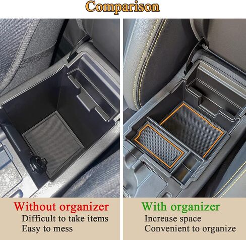 صينية تنظيم وحدة التحكم المركزية JKCOVER متوافقة مع 2017-2022 2023 Subaru Impreza و2018-2022 2023 Subaru Crosstrek، ملحقات صندوق تخزين مسند الذراع من مادة ABS، مع زخرفة مطاطية سوداء in Kuwait