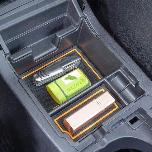 صينية تنظيم وحدة التحكم المركزية JKCOVER متوافقة مع 2017-2022 2023 Subaru Impreza و2018-2022 2023 Subaru Crosstrek، ملحقات صندوق تخزين مسند الذراع من مادة ABS، مع زخرفة مطاطية سوداء in Kuwait