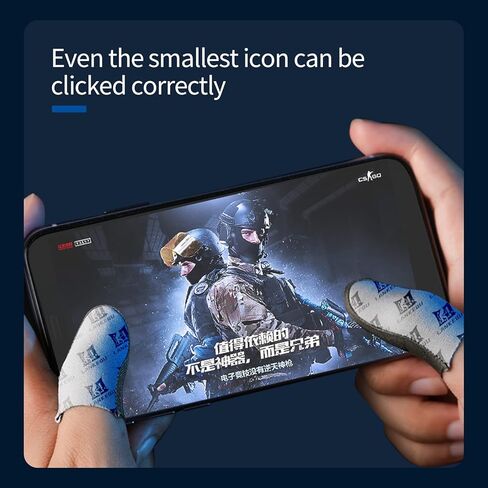 12 PCS Silver-Cloth Mobile Gaming Finger Sleeve, Game Controller Finger Thumb Sleeves Finger Seamless Touchscreen Anti-Sweat Breathable 0.3mm Extremely Thin Material（Grey） in Kuwait