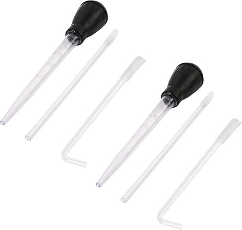 LIGHUFEIC 2 Pack Manual Aquarium Coral Feeder Waste Cleaner Fish Tank Dropper with L-Extension Tube,Coral Feeder for Marine Fish & Reef Aquarium with Extension Tube - Accurate Dispensing Spot(Black) in Kuwait