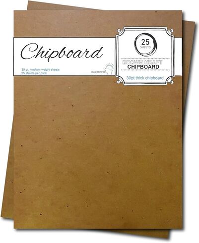 لوح خشب مضغوط، 30 نقطة (نقطة)، أوراق سجل القصاصات، ورق مقوى بني، 25 ورقة في كل عبوة، 8.5 × 11 بوصة، وزن متوسط، مخزون بطاقات، مشاريع حرفية، قوائم، بطاقات in Kuwait