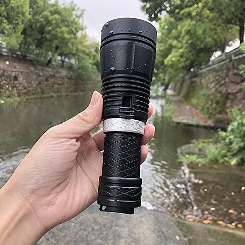 Goldengulf Professional 100M Depth Scuba Diving Flashlight LED 1800 Lumen Torch Waterproof Underwater Light Lamp Rechargeable Battery and Charger Included/Gift Box Package in Saudi Arabia