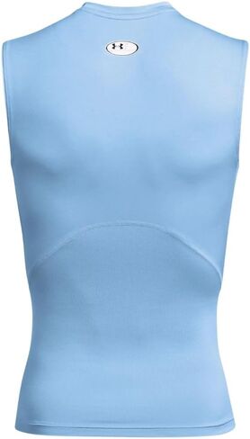 تي شيرت رجالي من Under Armour Armour HeatGear Compression بدون أكمام، (475) Carolina Blue / / White، 4X-Large in Kuwait