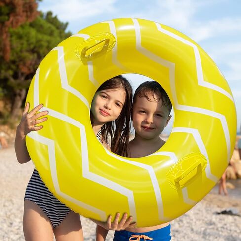 2 Pack Inflatable Pool Tubes with Handles, 39" Inner Tubes for Floating, Round Pool Float, Beach Swim Ring Floaties, Pool Party Toys for Teens Adults in Saudi Arabia