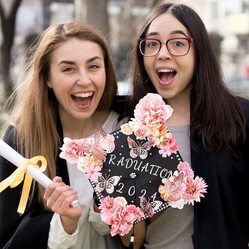 Graduation Cap Decorations Kit Grad Cap Decorations Letters Flowers for Graduation Cap Topper Decoration Kit in Saudi Arabia
