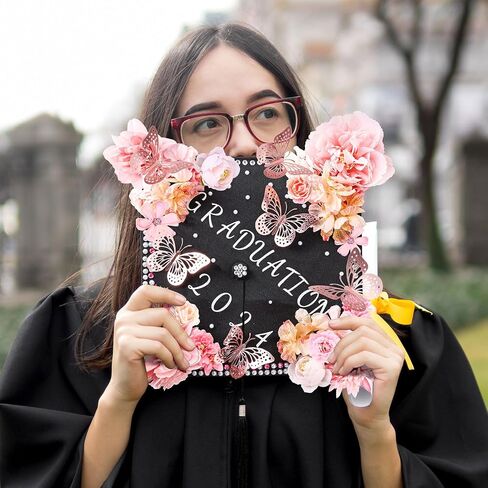Graduation Cap Decorations Kit Grad Cap Decorations Letters Flowers for Graduation Cap Topper Decoration Kit in Saudi Arabia