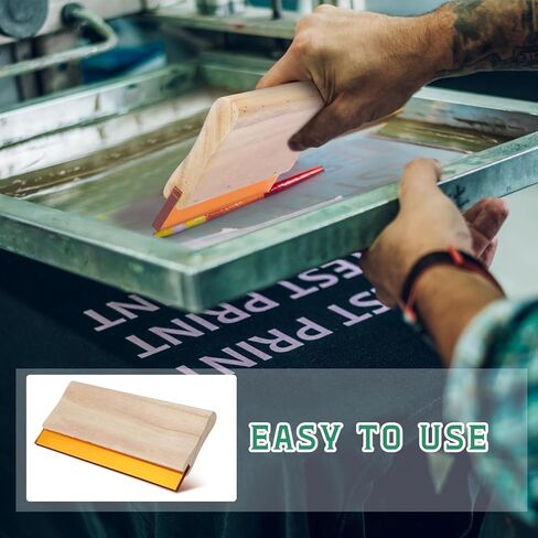 Gisafai 8 Pcs 4 Sizes Screen Printing Squeegee 75 Durometer Wooden Ink Scraper Rubber Art Squeegee Silk Stencil Printing Scraper for Hand Printing Fabric Supplies, 5.9 Inch 9.5 Inch 13.8 Inch 18 Inch in Saudi Arabia